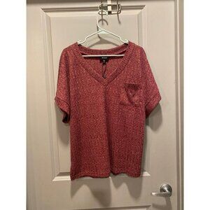 Heyson Red V-Neck Boutique Top – L Fits XL – NWT